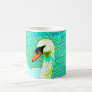 Majestic White Swan Head Coffee Mug