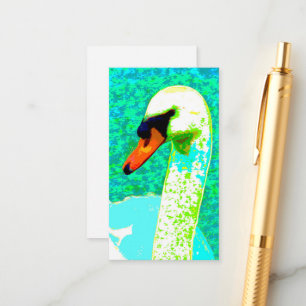 Majestic White Swan Head Enclosure Card