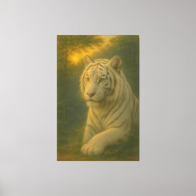 Majestic White Tiger – Fine Art Canvas Print (Front)