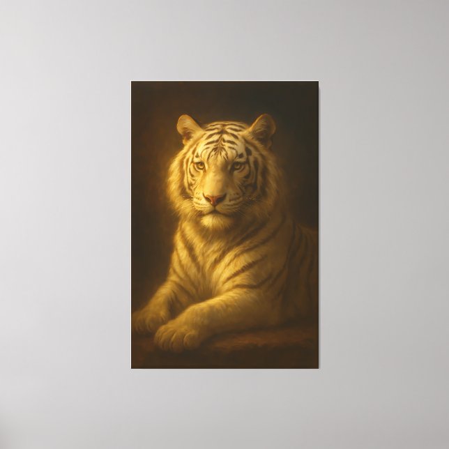 Majestic White Tiger – Fine Art Portrait Canvas Pr (Front)