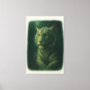 Majestic White Tiger – Fine Art Portrait Canvas Print