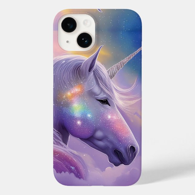 Majestic White Unicorn Rainbow Glitter Sparkles  Case-Mate iPhone Case (Back)