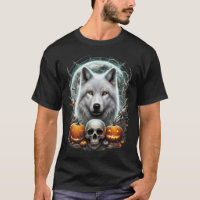 Majestic White Wolf T-Shirt - Moonlit Mystique Des