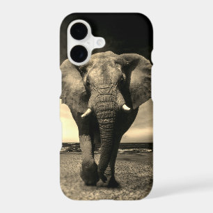 Majestic Wild Bull Elephant in Sepia