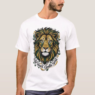Majestic Wild Heart Gentle Spirit Lion Head Green T-Shirt