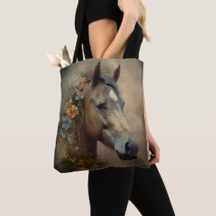 Majestic Wild Horse with Colourful Mane  Tote Bag