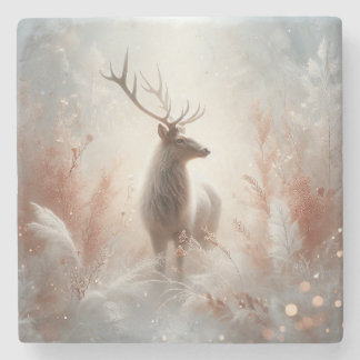 Majestic Winter Deer Coaster