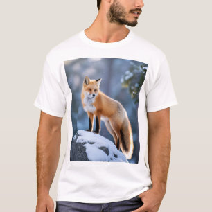 Majestic Winter Fox Photography T-Shirt