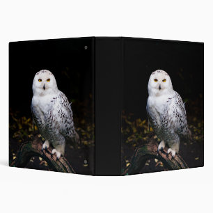 Majestic winter snowy owl binder