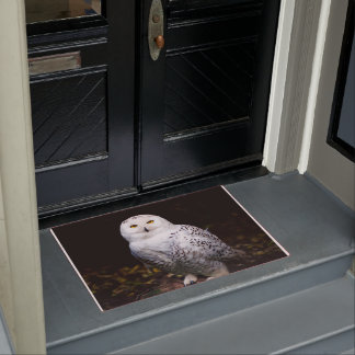 Majestic winter snowy owl doormat