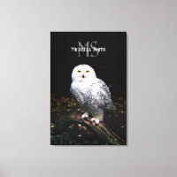 Majestic winter snowy owl monogram custom name