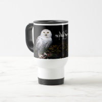 Majestic winter snowy owl monogram custom name