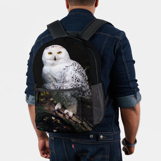 Majestic winter snowy owl printed backpack (Insitu (Model))