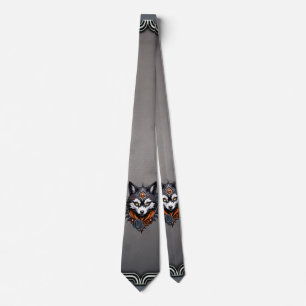 Majestic wolf head, finished in a deep, tie