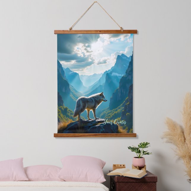 Majestic Wolf Mountain Art Hanging Tapestry (Bedroom)