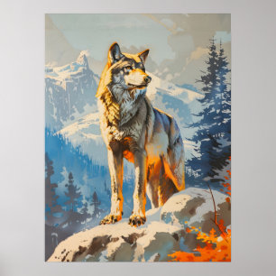 Majestic Wolf Poster