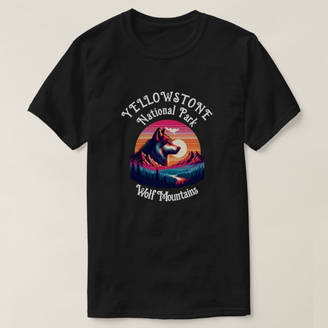 Majestic Wolf Roaming at Sunset T-Shirt (Design Front)