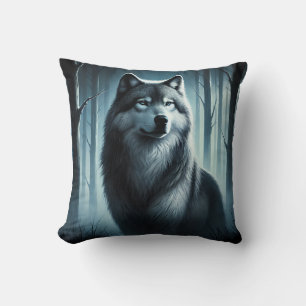 Majestic Wolf Throw Pillow
