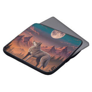 Majestic Wolf Under Moonlight Laptop Sleeve - Sere