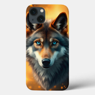 Majestic Wolf with Striking Blue Eyes iPhone 13 Case