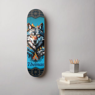 Majestic wolf's head  skateboard
