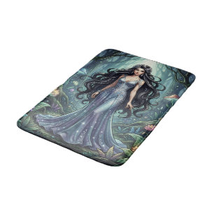Majestic woman with silver dress bath mat