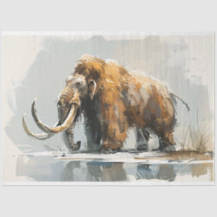 Majestic Woolly Mammoth Illustration Decoupage Tissue Paper