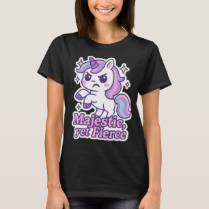 Majestic Yet Fierce Kawaii Unicorn T-Shirt 