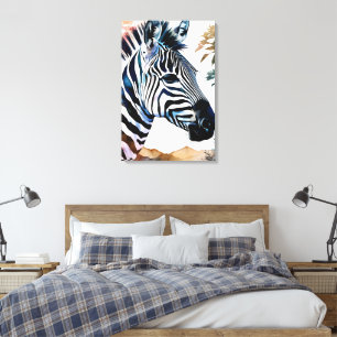 Majestic Zebra in Watercolor Canvas Print