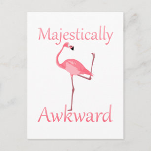 Majestically Awkward Pink Flamingo Postcard