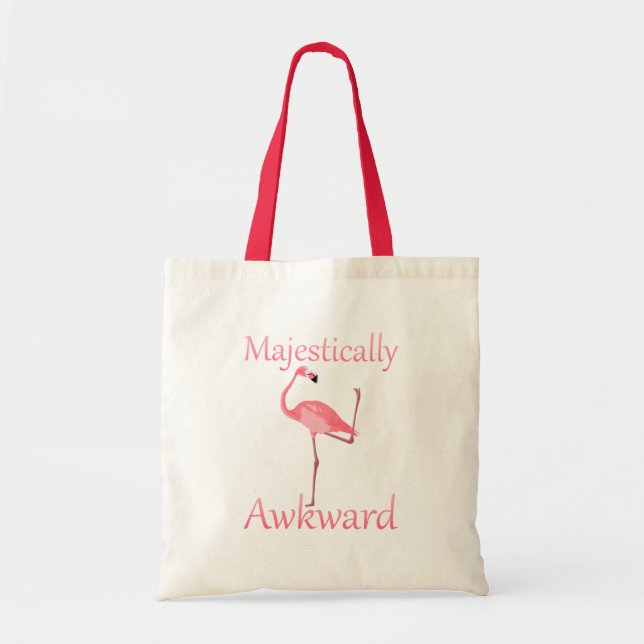 Majestically Awkward Pink Flamingo Tote Bag (Front)