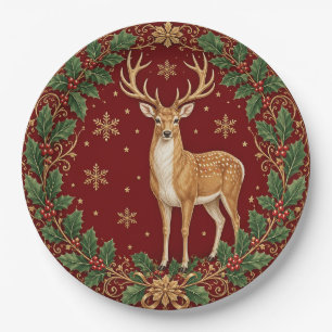 Majesty of the Crimson Winter Paper Plate