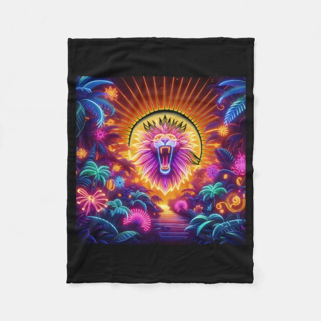 Majesty The Lion Neon Jungle BLANKET (Front)