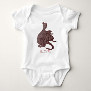 majical and fantasy creature cute red dragon baby bodysuit
