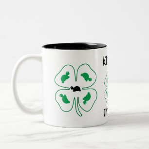 MaJk Turtle "Kiss me I'm Irish" lucky  ceramic Two-Tone Coffee Mug