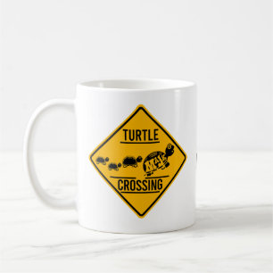 MaJk Turtle " Turtle crossing" Yield sign ceramic Coffee Mug