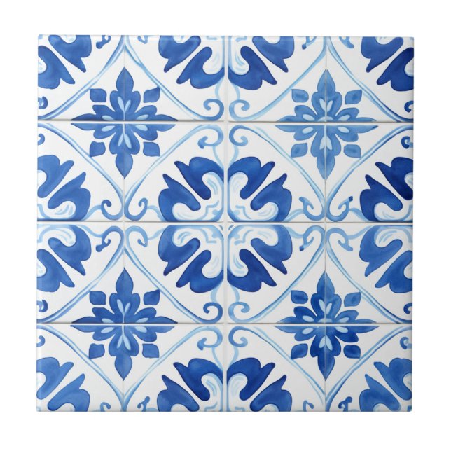 Majolica,blue tiles,Sicilian tiles,Ceramic Tile (Front)