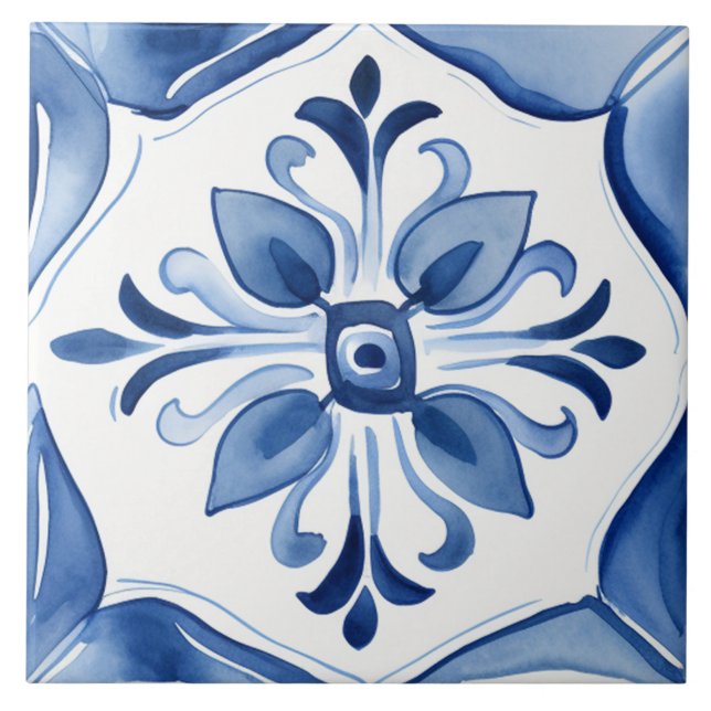 Majolica, Carreaux bleus, Carreaux siciliens, Carr (Devant)