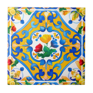 Majolica, Carreaux bleus, Carreaux siciliens, Carr