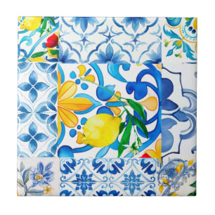 Majolica, citron, carreaux siciliens,