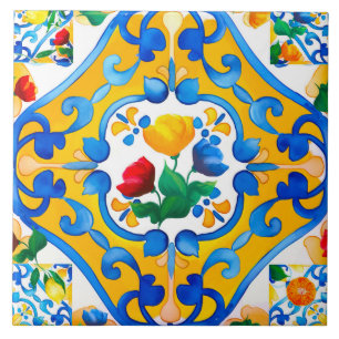 Majolica, citron, carreaux siciliens,