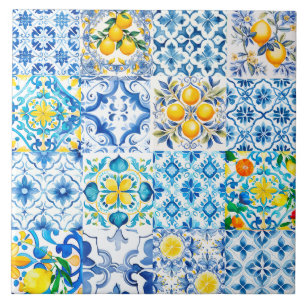 Majolica, citron, carreaux siciliens,