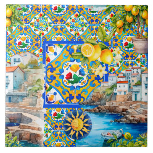 Majolica, citron, carreaux siciliens,