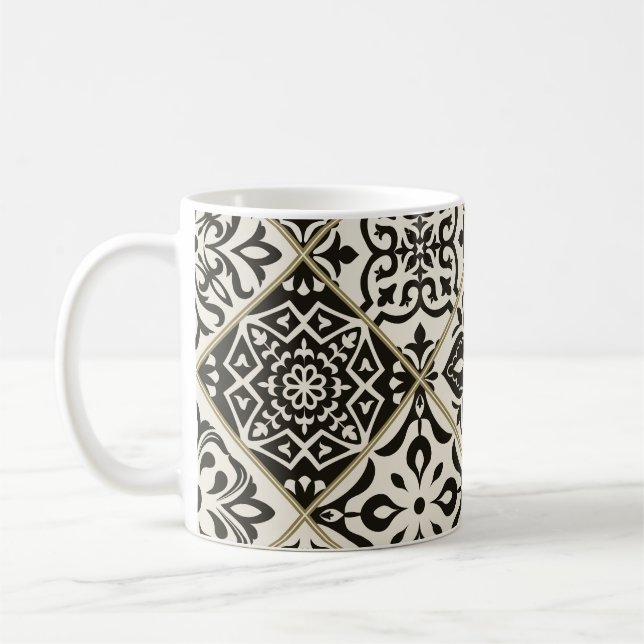 Majolica Islamic Tile Patchwork Coffee Mug (Left)