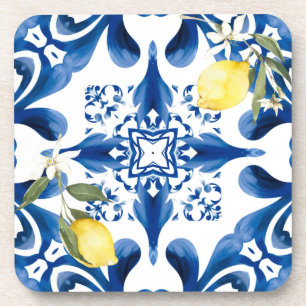 Majolica,lemon,Sicilian tiles,Ceramic Tile Coaster