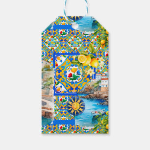 Majolica,lemon ,Sicilian tiles, Gift Tags