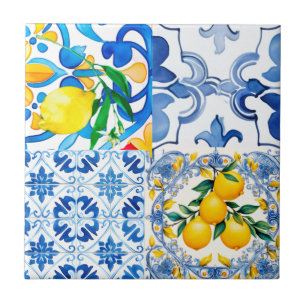 Majolica,lemon ,Sicilian tiles, Tile