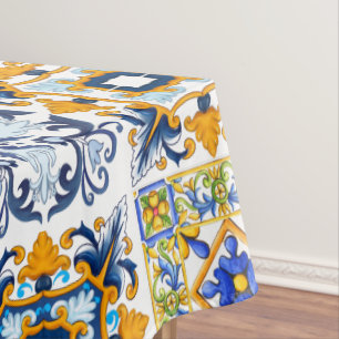 Majolica ,lemons,Sicilian tiles   Tablecloth