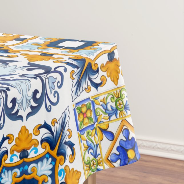 Majolica ,lemons,Sicilian tiles   Tablecloth (In Situ)