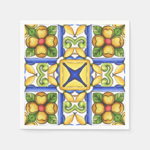 Majolica,Mediterranean tile, Napkin